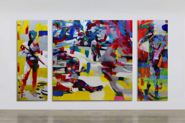 Triptychon/ Triptych, 2020, Öl auf Leinwand/ oil on canvas, 190x70-2, 190x190 cm